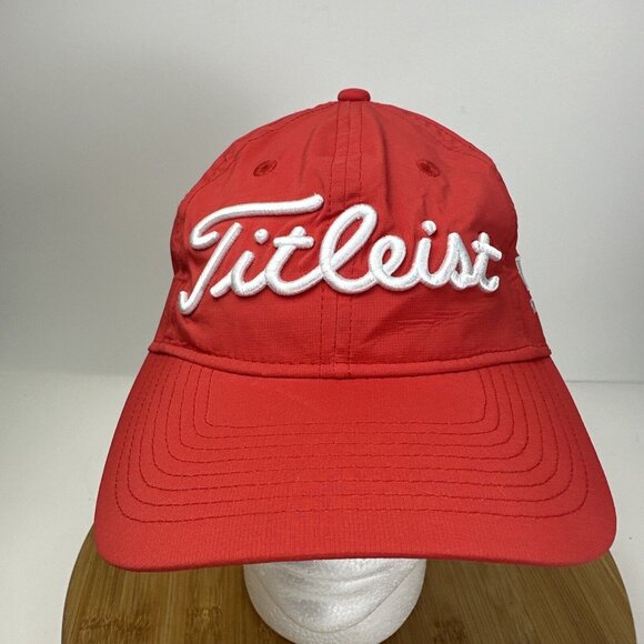 Titleist Golf Hat Red Spell‎ Out Adjustable Strap back St. JPII Saints Logo - Picture 1 of 9